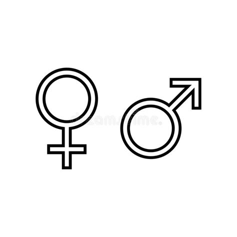 Sex Symbols Gender Signage Unisex Icon Flat Vector Template Design