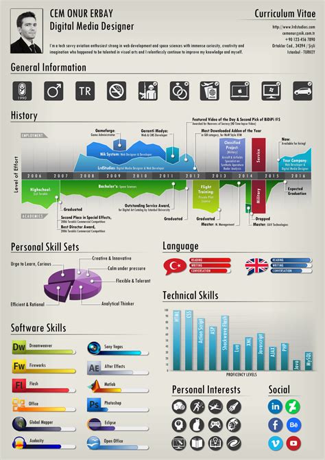 20 Beautiful Infographic Resumes That Will Inspire You Visual