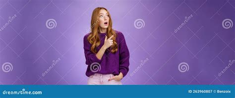 Girl Surprised And Thrilled As Seing Unbelievable Scene Portrait Of