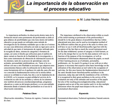 Observación Y Análisis De La Práctica Educativa La Importancia De La