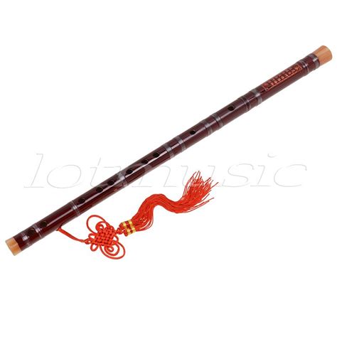 Kmise Red Traditional Chinese Bamboo Flute Dizi F Key Musical