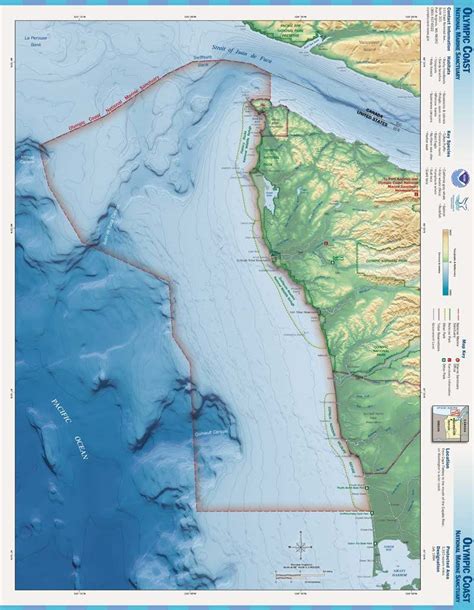 Map Of The Olympic Coast National Marine Sanctuary And Adjacent Areas