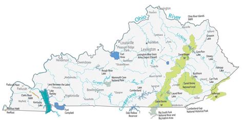 Mapa Del Estado De Kentucky Lugares Y Puntos De Referencia