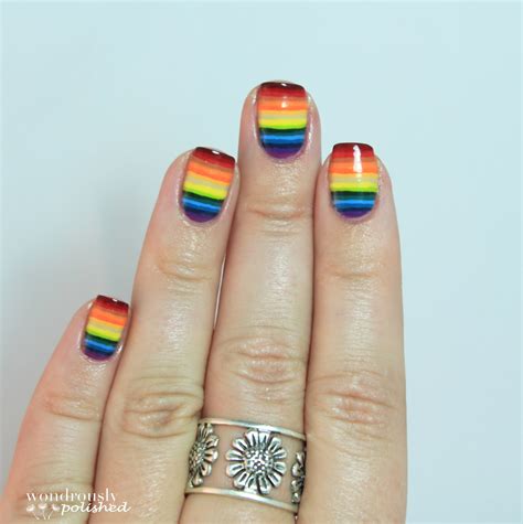 Wondrously Polished 31 Day Nail Art Challenge Day 9 Rainbow Nails