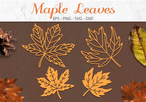 Maple Leaves Svg Png Dxf Eps Autumn Maple Leaf Paper Cut Etsy