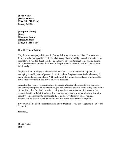 professional reference letter template word business
