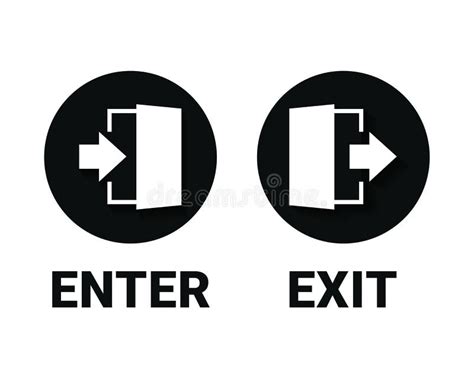 Enter And Exit Icon Doorway Entrance Exit Sign Stock Vector