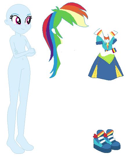 Equestria Girls Party Dress Rainbow Dash Base My Little Pony Coloring