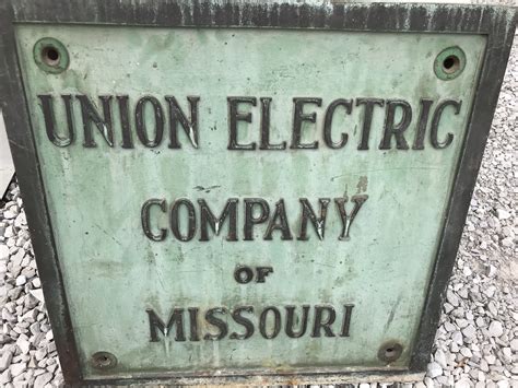 Vintage Union Electric Company of Missouri Sign Advertising Brass