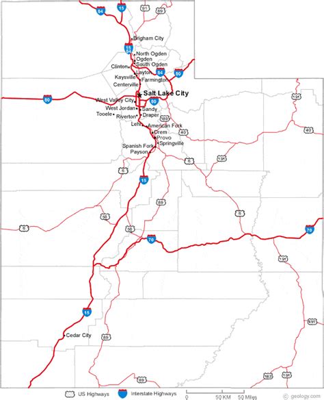 Utah Map With Cities And Highways Fayina Theodosia
