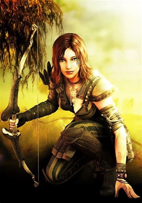 Redheaded Archer Warrior Woman Character Portraits Female Characters