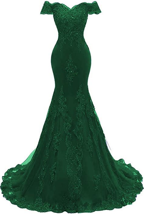African emerald green bridesmaid dresses long mermaid style wedding party dress formal dress women plus size vestidos de novia. Lily Wedding Womens Off Shoulder Lace Prom Dresses 2018 ...