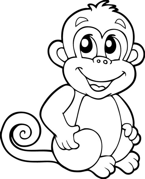Monkey 9 Animals Printable Coloring Pages