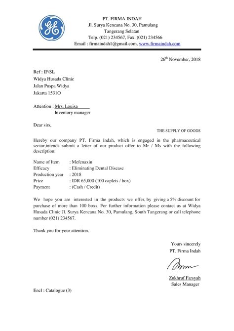 Contoh Surat Penawaran Barang Elektronik Dalam Bahasa Inggris  Contoh