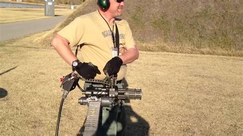 Flemingfirearms Running The Minigun From The Hip Youtube