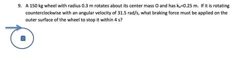Solved A Kg Wheel With Radius M Rotates About Its Chegg Com