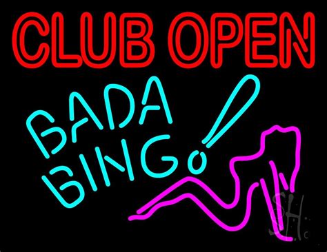 Club Open Bada Bing LED Neon Sign Strip Club Neon Signs Everything Neon