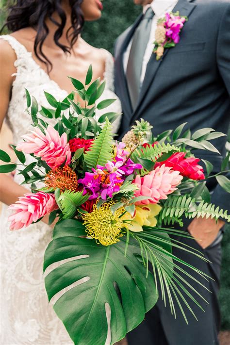 Modern And Colorful Tropical Wedding Inspiration Tropical Bridal