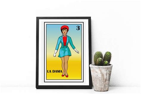 Mexican Loteria La Dama Loteria Mexican The Lady Mexican Etsy