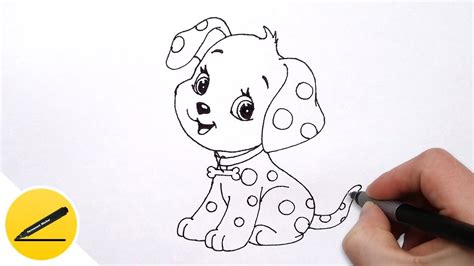 How To Draw A Dog Puppy For Kids Cute Drawing Of