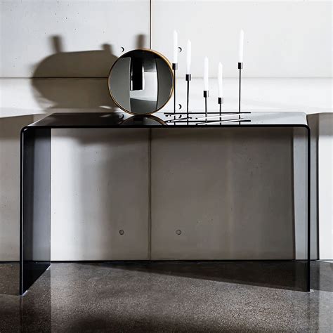 Modern Glass Console Tables Curved Glass Console Tables Klarity