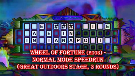 Wheel Of Fortune 2003 Normal Mode Speedrun Great Outdoors Stage 3 Rounds Youtube