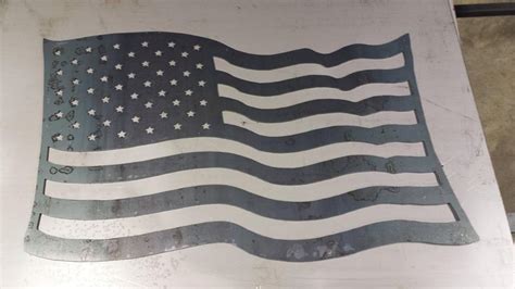 American Flag Waving Metal Art Patriotic Usa Flag Sign Etsy