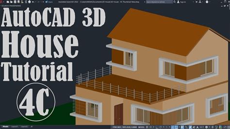 Autocad 3d House Modeling Tutorial 4c Youtube