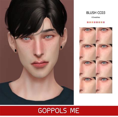 Gpme Gold Blush Cc03 Sims 4 Hair Male The Sims 4 Skin Male Makeup