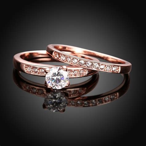 Rose gold wedding rings are one unusual option that's gaining in popularity because they're romantic, pretty, and just a little bit different without being too offbeat. Romantic punk vintage rose gold color wedding couple Rings ...