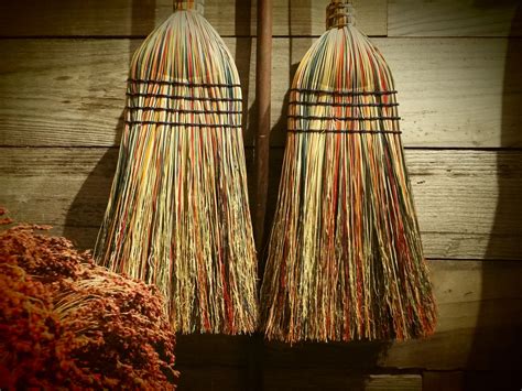 The Calico House Broom Straw Broom Brooms Calico Hand Dyeing