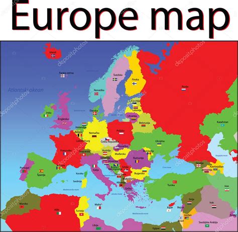 Europe Map And Flags — Stock Photo © Drgaga 6447271