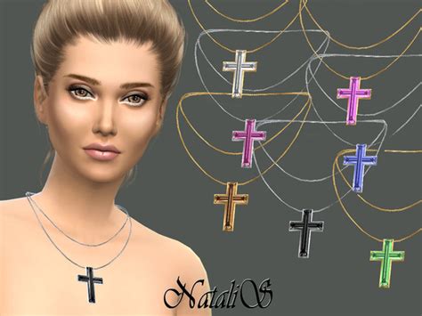 The Sims Resource Crystal Cross Pendant By Natalis Sims 4 Downloads