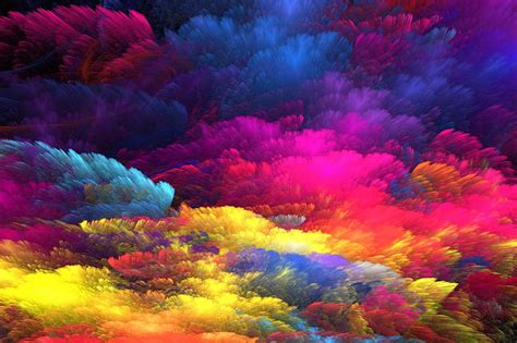 Hd Wallpaper Multicolored Clouds Graphic Art Background Paint