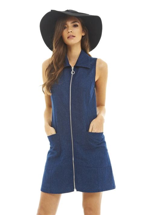 zip front denim dress casual and effortless style