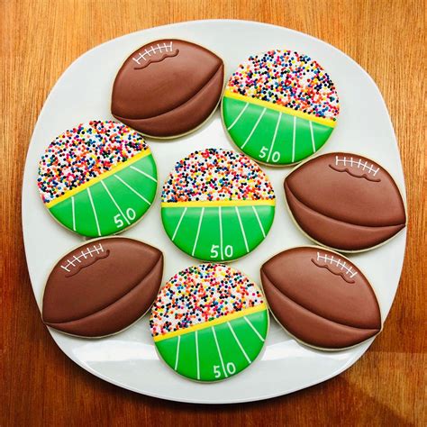 One Dozen Football And Stadium Sugar Cookies Etsy Football Sugar