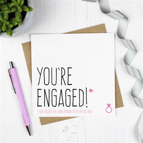 Youre Engaged Engagement Card By Purple Tree Designs