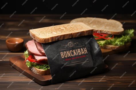Premium Ai Image Sandwich Packaging Mockup With Excellent Detail On