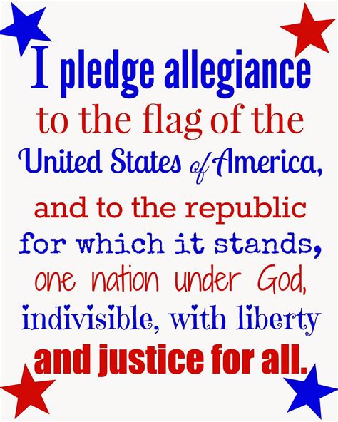 Pledge Of Allegiance Words Printable Printabletemplates