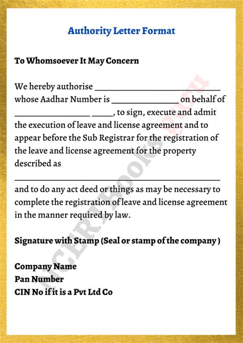 Authority Letter Format And Samples How To Write A Letter Of Authority
