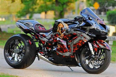Black Street Bike With Flames Triumph Motorcycles Custom Motorcycles