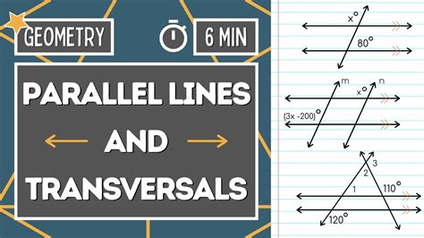 PARALLEL LINES AND TRANSVERSALS Find The Angle Measure Geometry