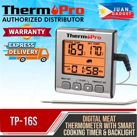 Thermopro Tp 16s Tp16s Digital Meat Thermometer Smoker Candy Food Bbq