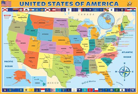 Map Of The United States Of America 200 Pieces Educational Map Puzzle