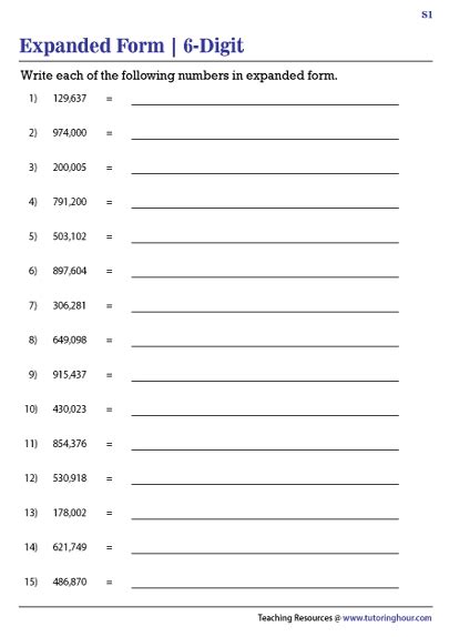 Writing Numbers In Word Form Chart