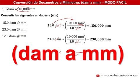 Decámetros A Milímetros Dam A Mm Recopílación Youtube