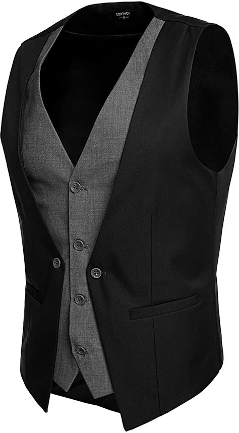 Coofandy Mens Formal Layered Slim Fit Suit Vest Premium Business Waistcoat Ebay