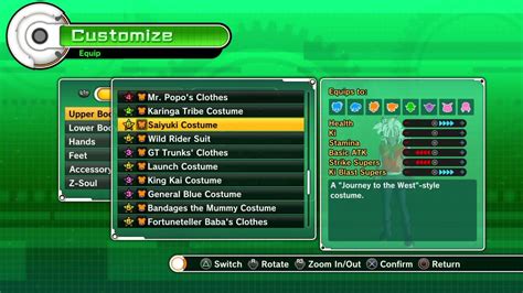 Journey to the west outfit set (one item from the set). DRAGON BALL XENOVERSE UNLOCKING THE "SAIYUKI" COSTUME ...