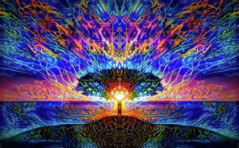 Magical Tree And Sun 2 Mixed Media By Lilia D Fine Art America