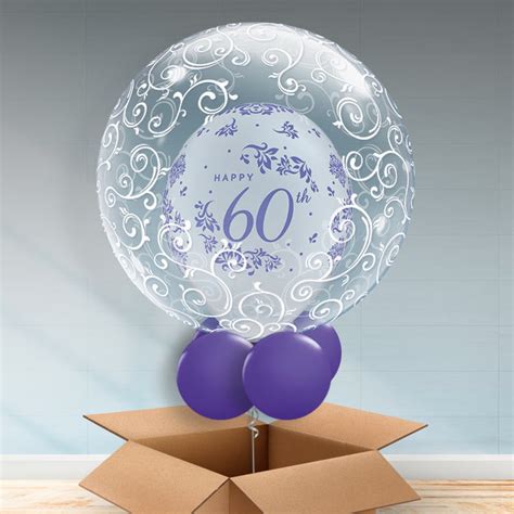 Personalised 60th Anniversary Balloons Filigree Party Save Smile